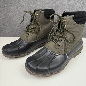 Sperry Men's Top Sider Avenue Duck Boot Size 8.5 Green Black Water Resistant